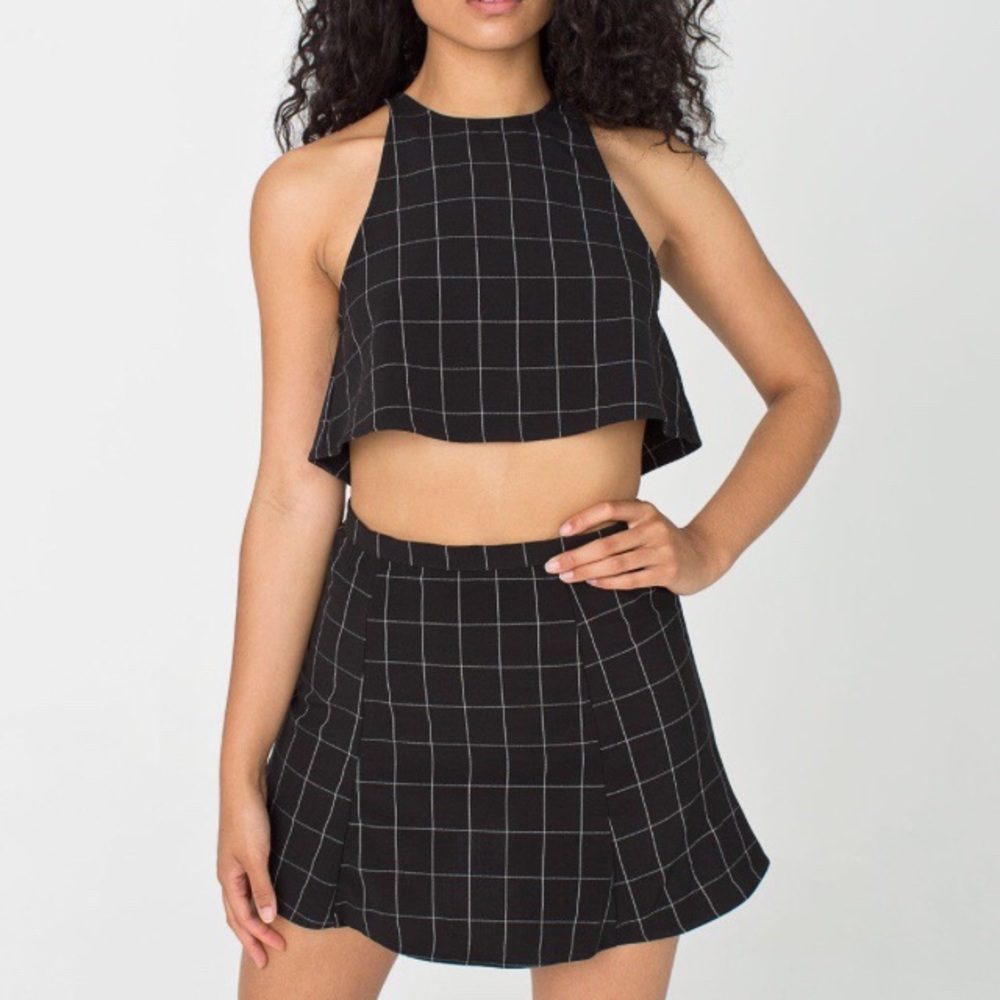 American Apparel Black Grid Skirt